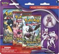 Pokemon TCG BREAKthrough BREAKthrough Three Pack Pin Blisters Mega Mewtwo X booster pack