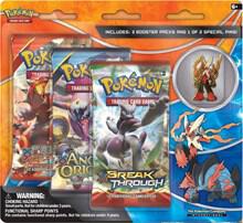 Pokemon TCG BREAKthrough BREAKthrough Collector Pin 3 Pack Blister Mega Blaziken booster pack