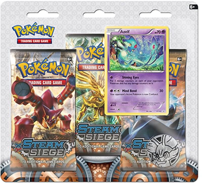 Pokemon TCG Steam Siege Steam Siege 3 Pack Blister Azelf booster pack