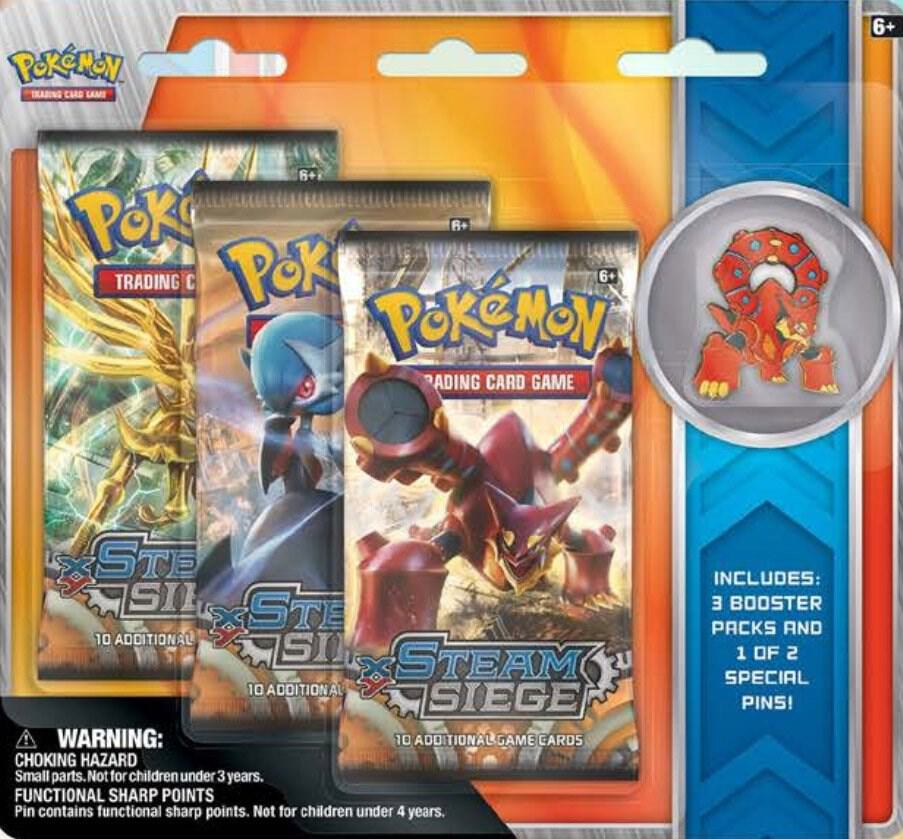 Pokemon TCG Steam Siege Steam Siege Collectible Pin 3 Pack Blister Volcanion booster pack