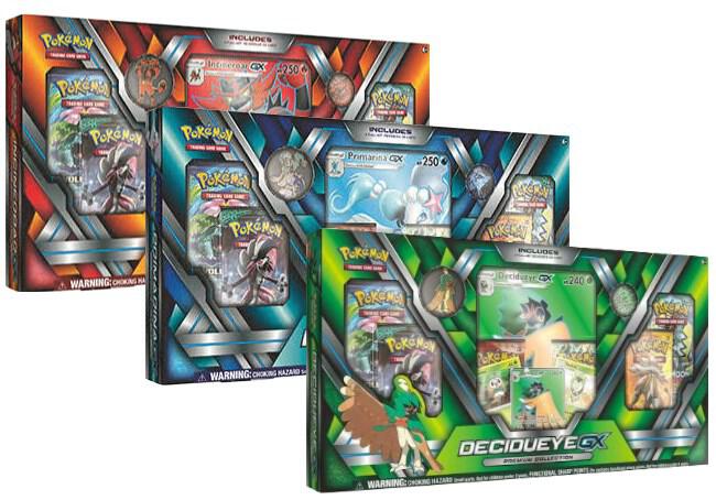 Pokemon TCG Guardians Rising Guardians Rising Premium Collection Set of 3 Decidueye GX Primarina GX and Incineroar GX sealed box