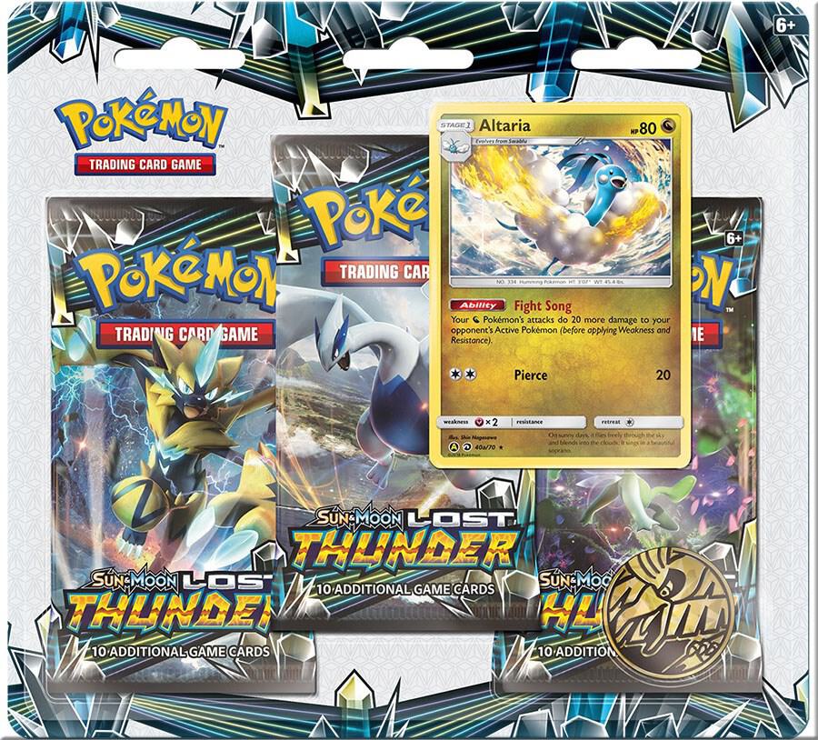Pokemon TCG Lost Thunder Lost Thunder 3 Pack Blister Altaria booster pack