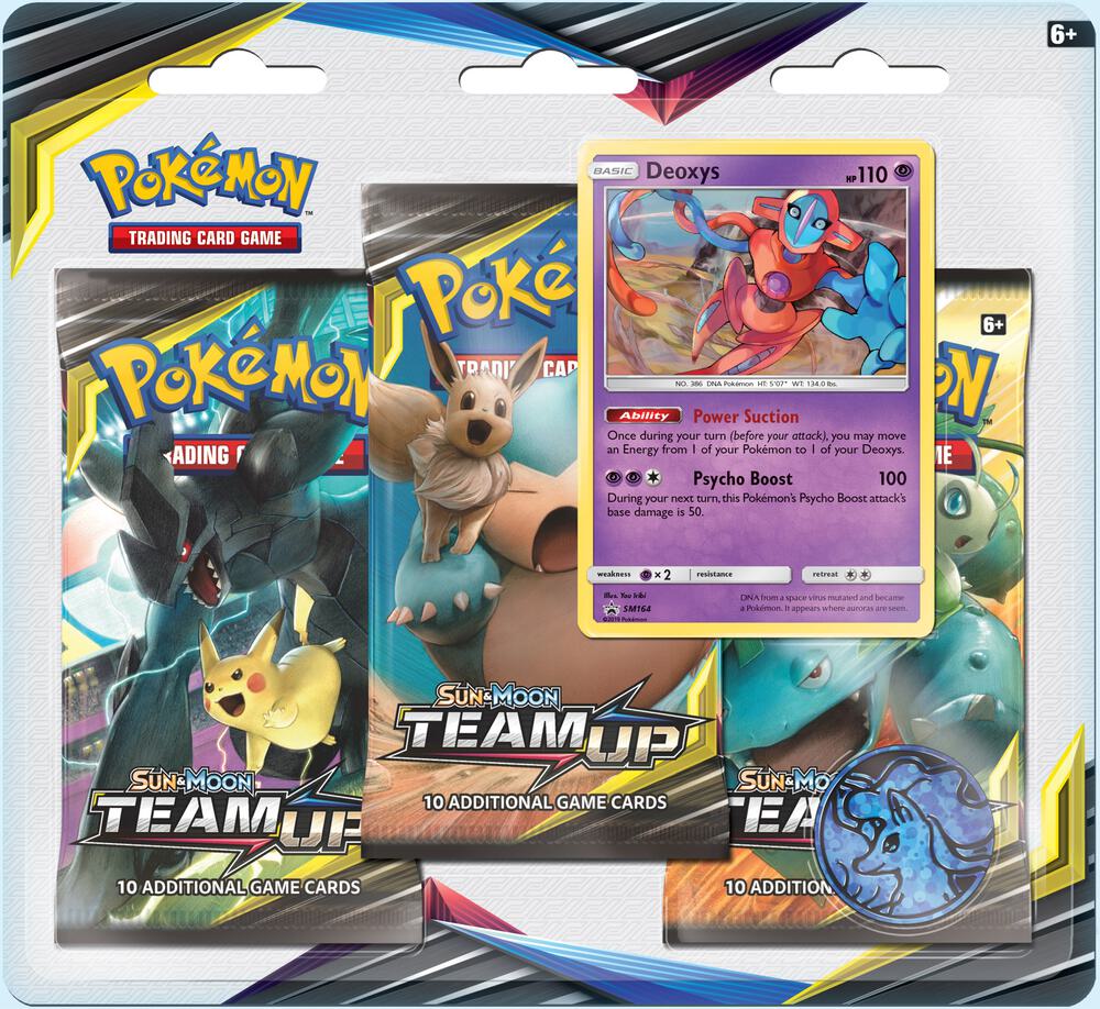 Pokemon TCG Team Up Team Up 3 Pack Blister Deoxys booster pack