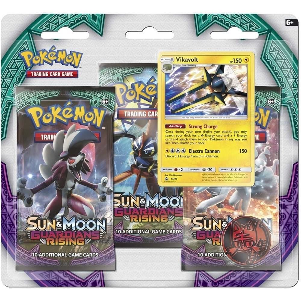Pokemon TCG Guardians Rising Guardians Rising 3 Pack Blister Vikavolt booster pack
