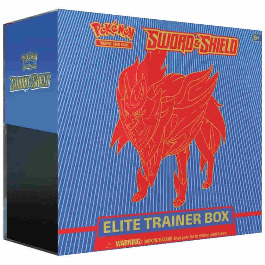 Pokemon TCG Sword and Shield Sword and Shield Elite Trainer Box Zamazenta sealed box