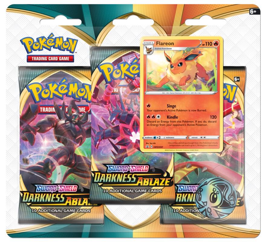 Pokemon TCG Darkness Ablaze Darkness Ablaze 3 Pack Blister Flareon booster pack