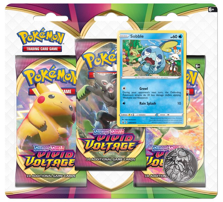 Pokemon TCG Vivid Voltage Vivid Voltage 3 Pack Blister Sobble booster pack