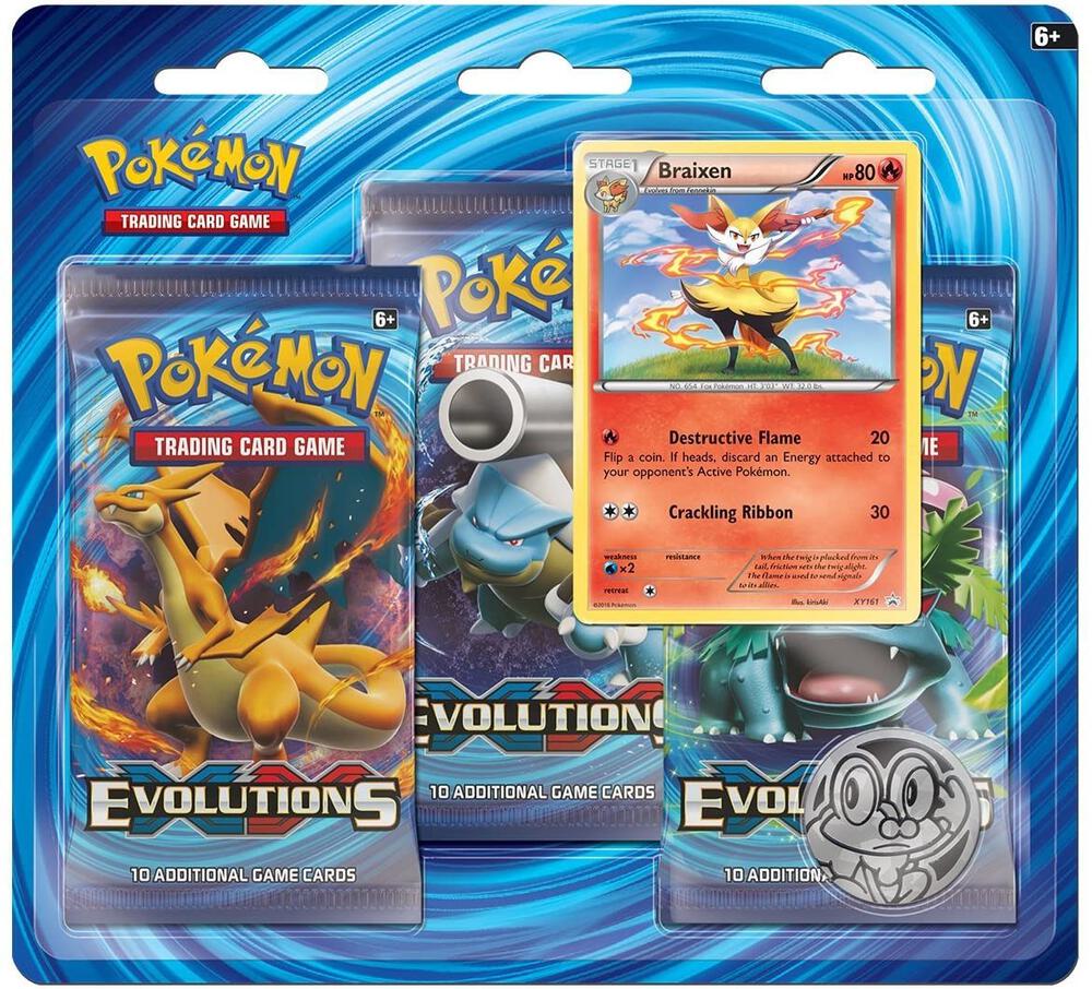 Pokemon TCG Evolutions Evolutions 3 Pack Blister Braixen booster pack