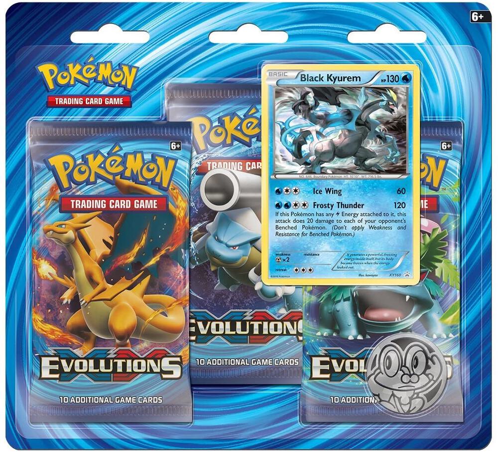 Pokemon TCG Evolutions Evolutions 3 Pack Blister Black Kyurem booster pack