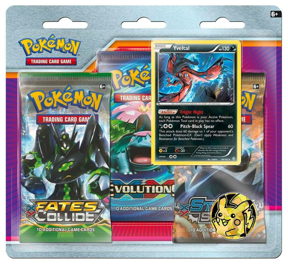 Pokemon TCG BREAKthrough BREAKthrough 3 Pack Blister Yveltal booster pack