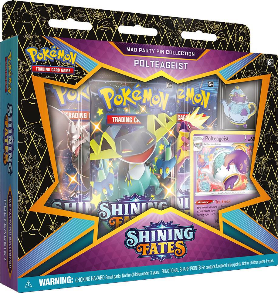 Pokemon TCG Shining Fates Shining Fates Mad Party Pin Collection Polteageist sealed box