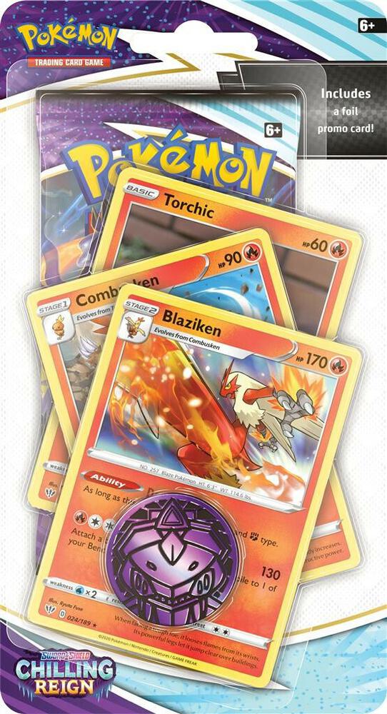 Pokemon TCG Chilling Reign Chilling Reign Premium Checklane Blister Blaziken booster pack