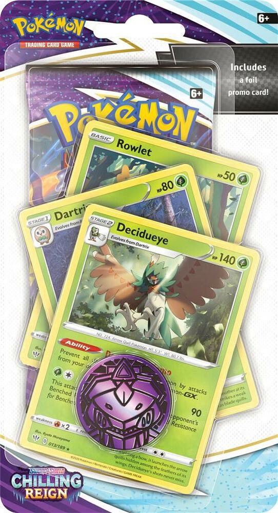 Pokemon TCG Chilling Reign Chilling Reign Premium Checklane Blister Decidueye booster pack