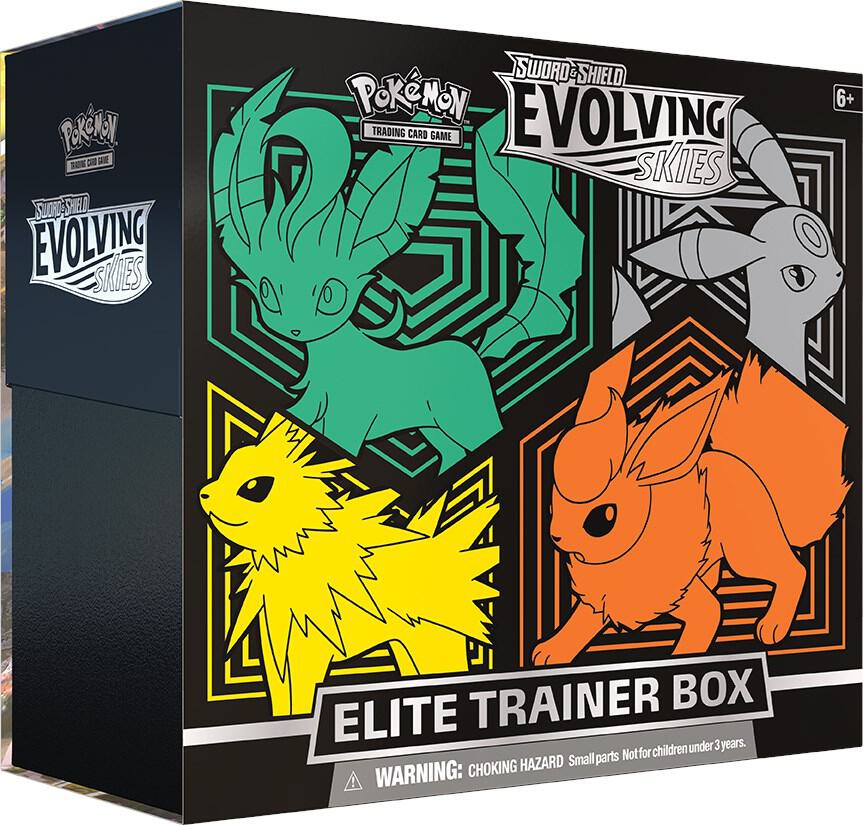 Pokemon TCG Evolving Skies Evolving Skies Elite Trainer Box Flareon Jolteon Umbreon Leafeon sealed box