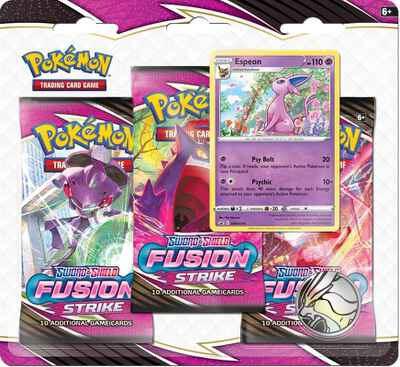 Pokemon TCG Fusion Strike Fusion Strike 3 Pack Blister Espeon booster pack