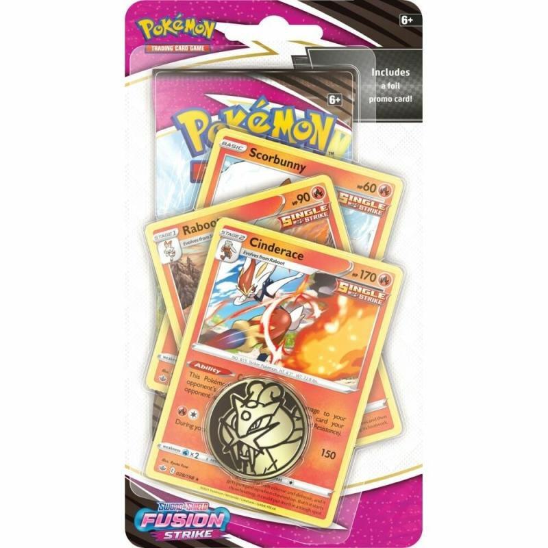 Pokemon TCG Fusion Strike Fusion Strike Premium Checklane Blister Cinderace booster pack