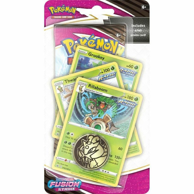 Pokemon TCG Fusion Strike Fusion Strike Premium Checklane Blister Rillaboom booster pack