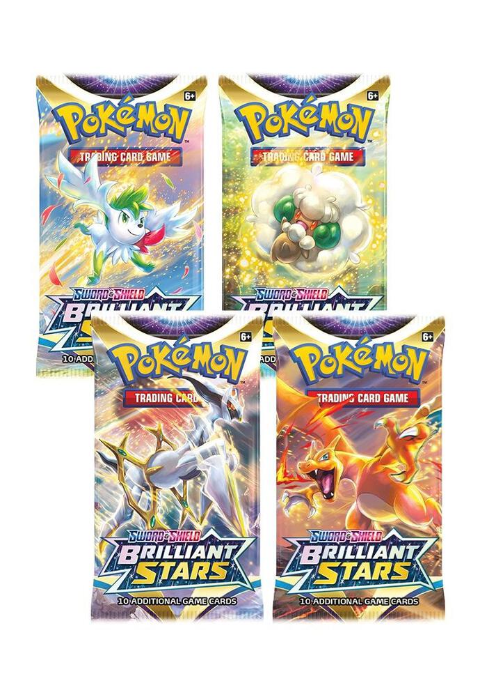 Pokemon TCG Brilliant Stars Brilliant Stars Booster Pack Art Bundle Set of 4 sealed box