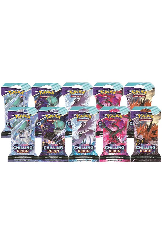Pokemon TCG Chilling Reign Chilling Reign Sleeved Booster Pack Bundle Set of 10 sealed box