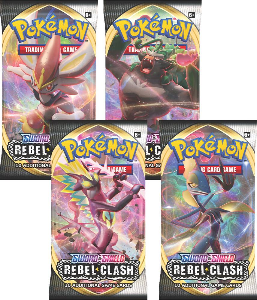 Pokemon TCG Rebel Clash Rebel Clash Booster Pack Art Bundle Set of 4 sealed box