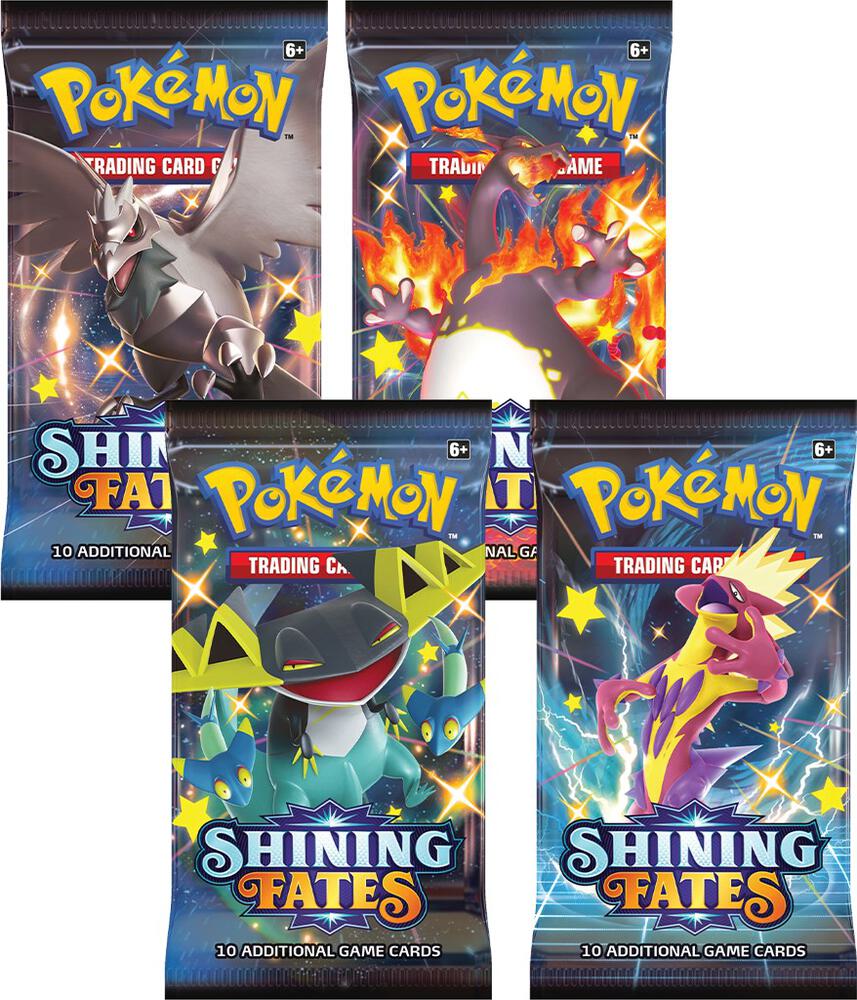 Pokemon TCG Shining Fates Shining Fates Booster Pack Art Bundle Set of 4 sealed box