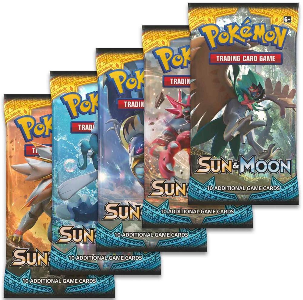 Pokemon TCG Sun and Moon Sun and Moon Booster Pack Art Bundle Set of 5 sealed box