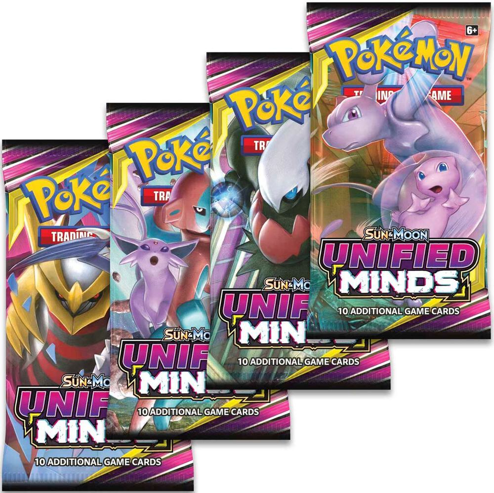 Pokemon TCG Unified Minds Unified Minds Booster Pack Art Bundle Set of 4 sealed box