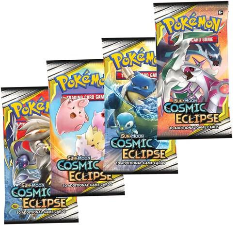 Pokemon TCG Cosmic Eclipse Cosmic Eclipse Booster Pack Art Bundle Set of 4 sealed box