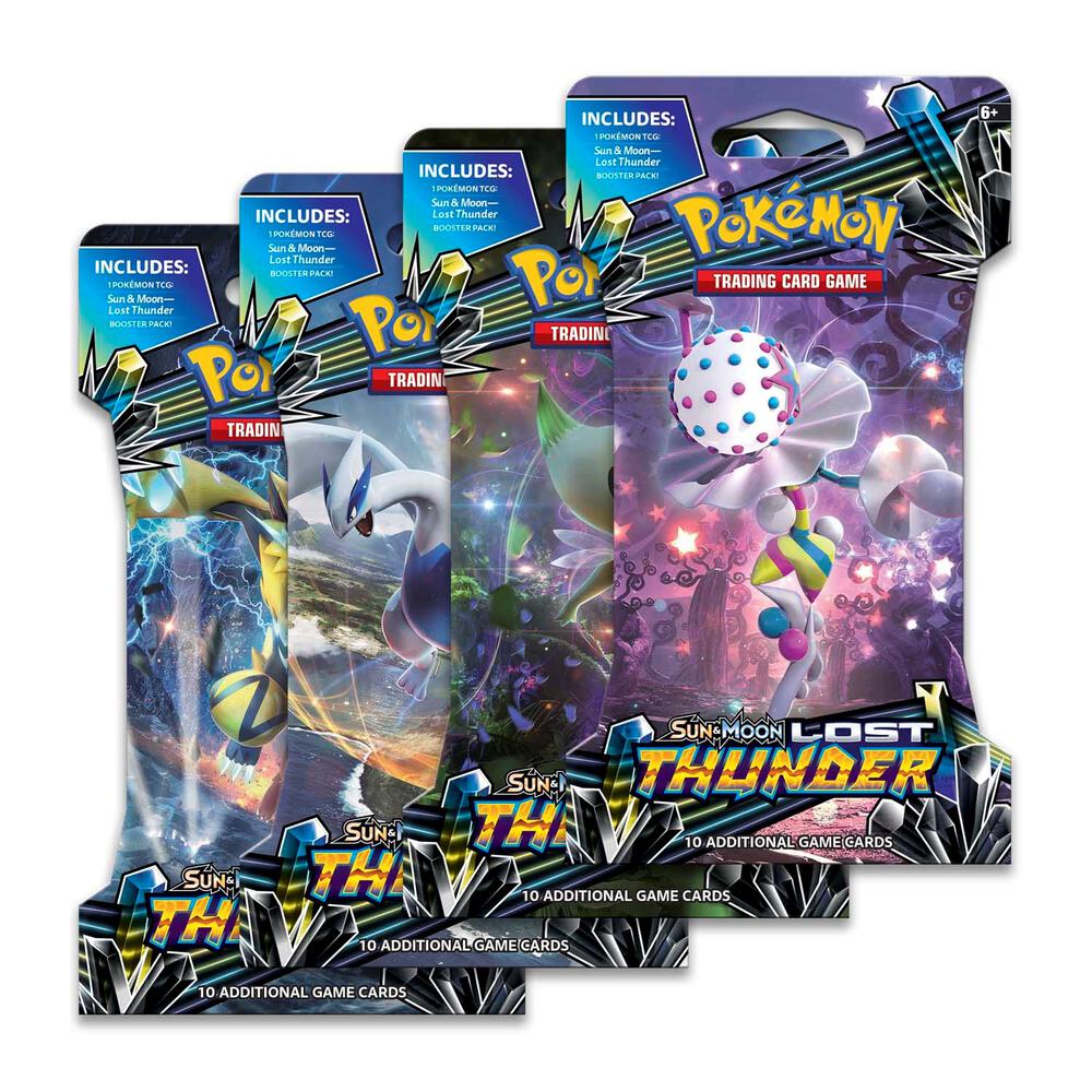 Pokemon TCG Lost Thunder Lost Thunder Sleeved Booster Pack Art Bundle Set of 4 sealed box