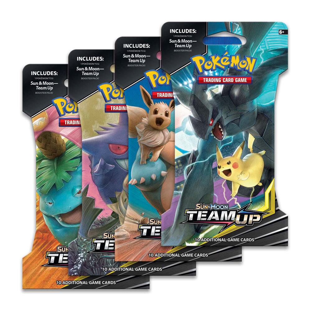 Pokemon TCG Team Up Team Up Sleeved Booster Pack Art Bundle Set of 4 sealed box