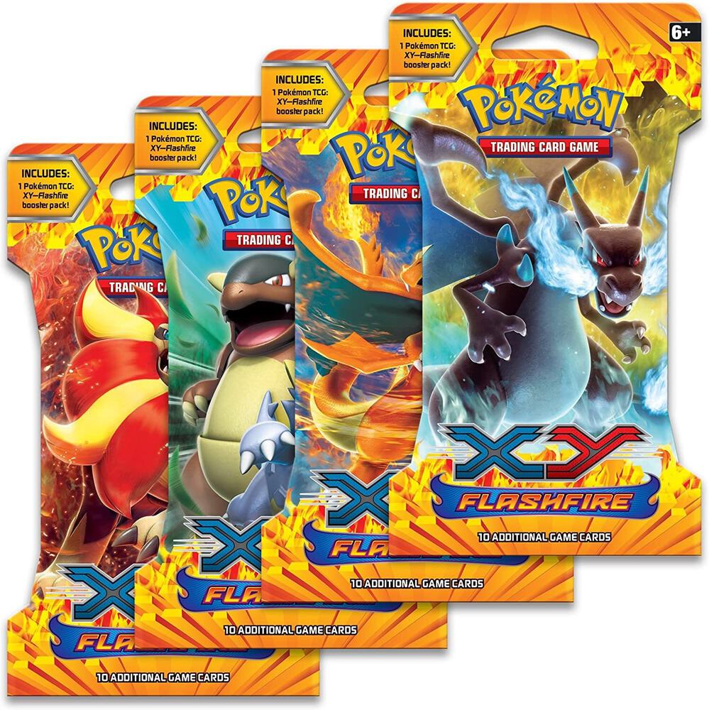 Pokemon TCG Flashfire Flashfire Sleeved Booster Pack Art Bundle Set of 4 sealed box