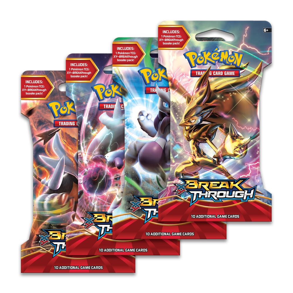 Pokemon TCG BREAKthrough BREAKthrough Sleeved Booster Pack Art Bundle Set of 4 sealed box