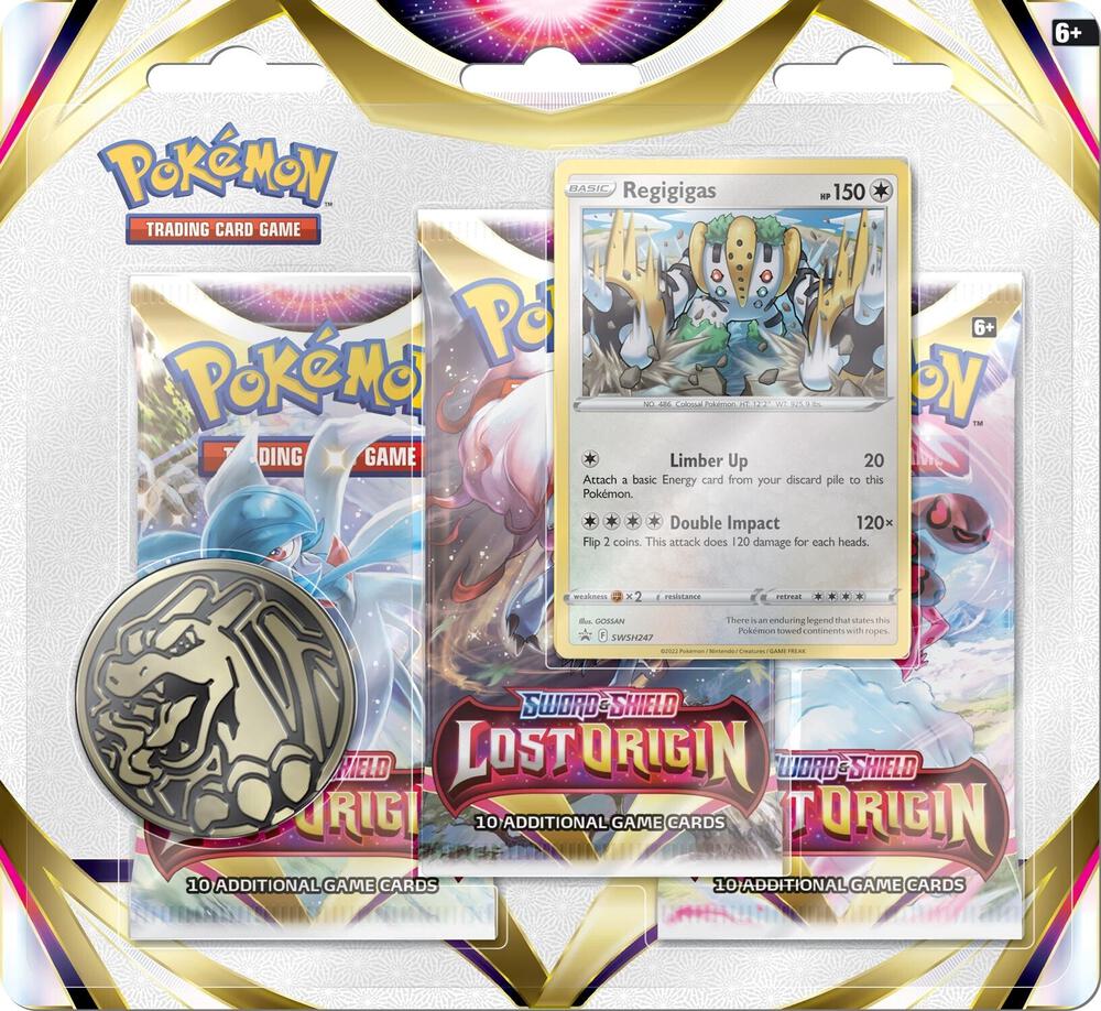 Pokemon TCG Lost Origin Lost Origin 3 Pack Blister Regigigas booster pack