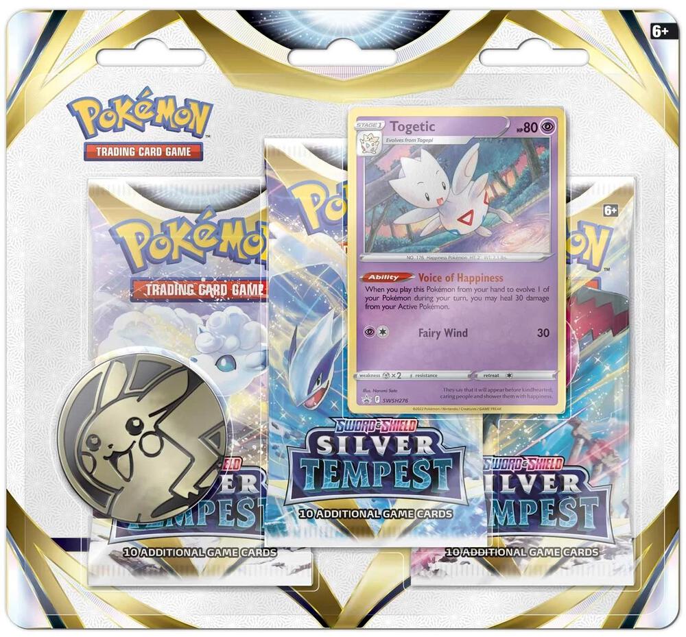 Pokemon TCG Silver Tempest Silver Tempest 3 Pack Blister Togetic booster pack