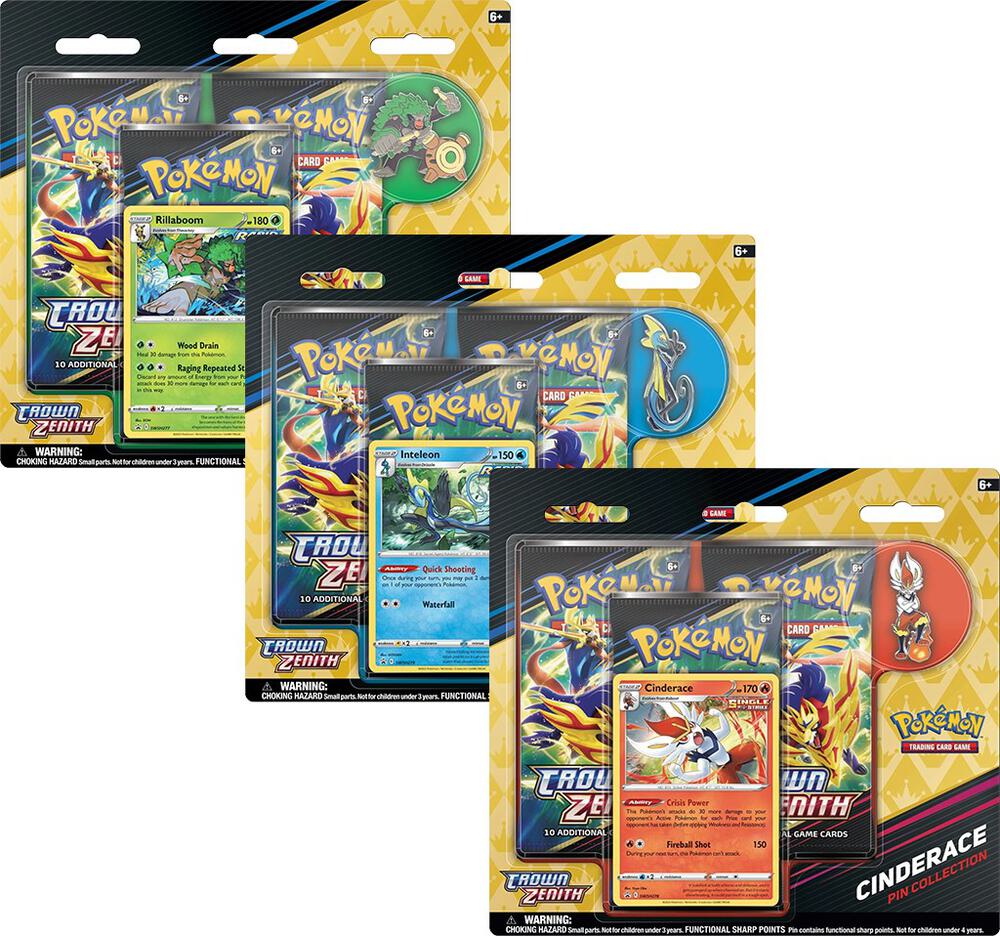 Pokemon TCG Crown Zenith Crown Zenith Pin Collection Set of 3 sealed box