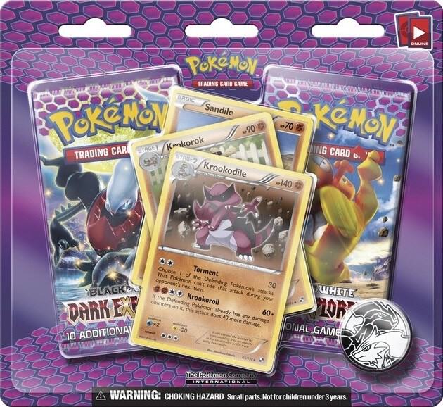 Pokemon TCG Dark Explorers Dark Explorers 3 Pack Blister Krookodile booster pack