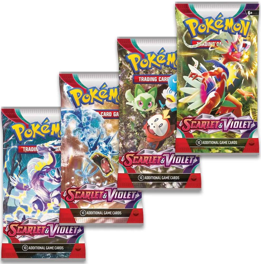 Pokemon TCG Scarlet and Violet Scarlet and Violet Booster Pack Art Bundle Set of 4 sealed box