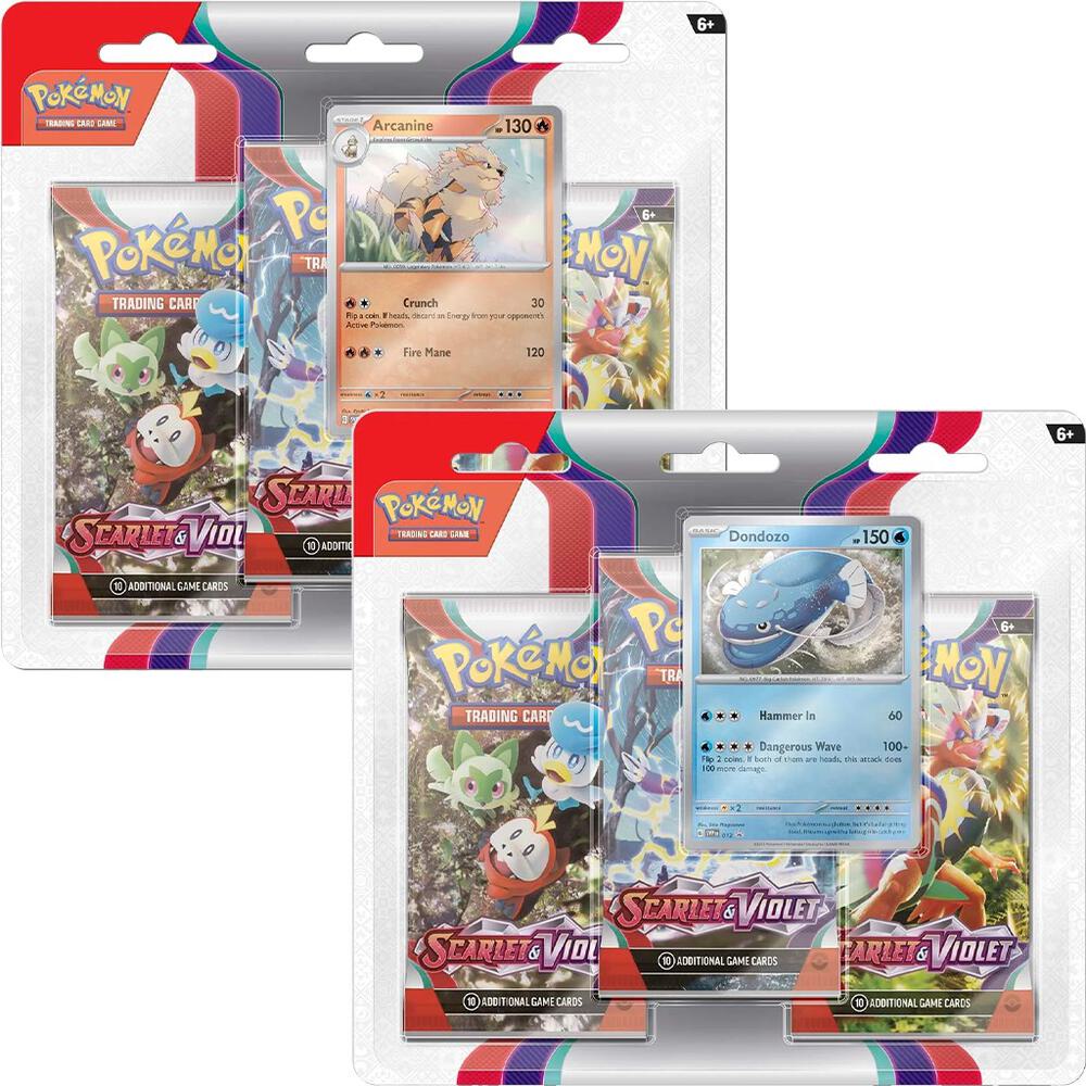 Pokemon TCG Scarlet and Violet Scarlet and Violet 3 Pack Blister Set of 2 booster pack