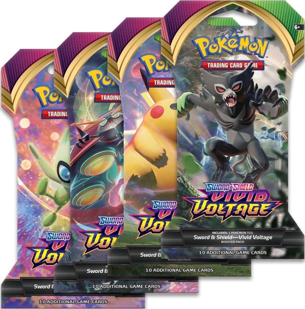Pokemon TCG Vivid Voltage Vivid Voltage Sleeved Booster Pack Art Bundle Set of 4 sealed box