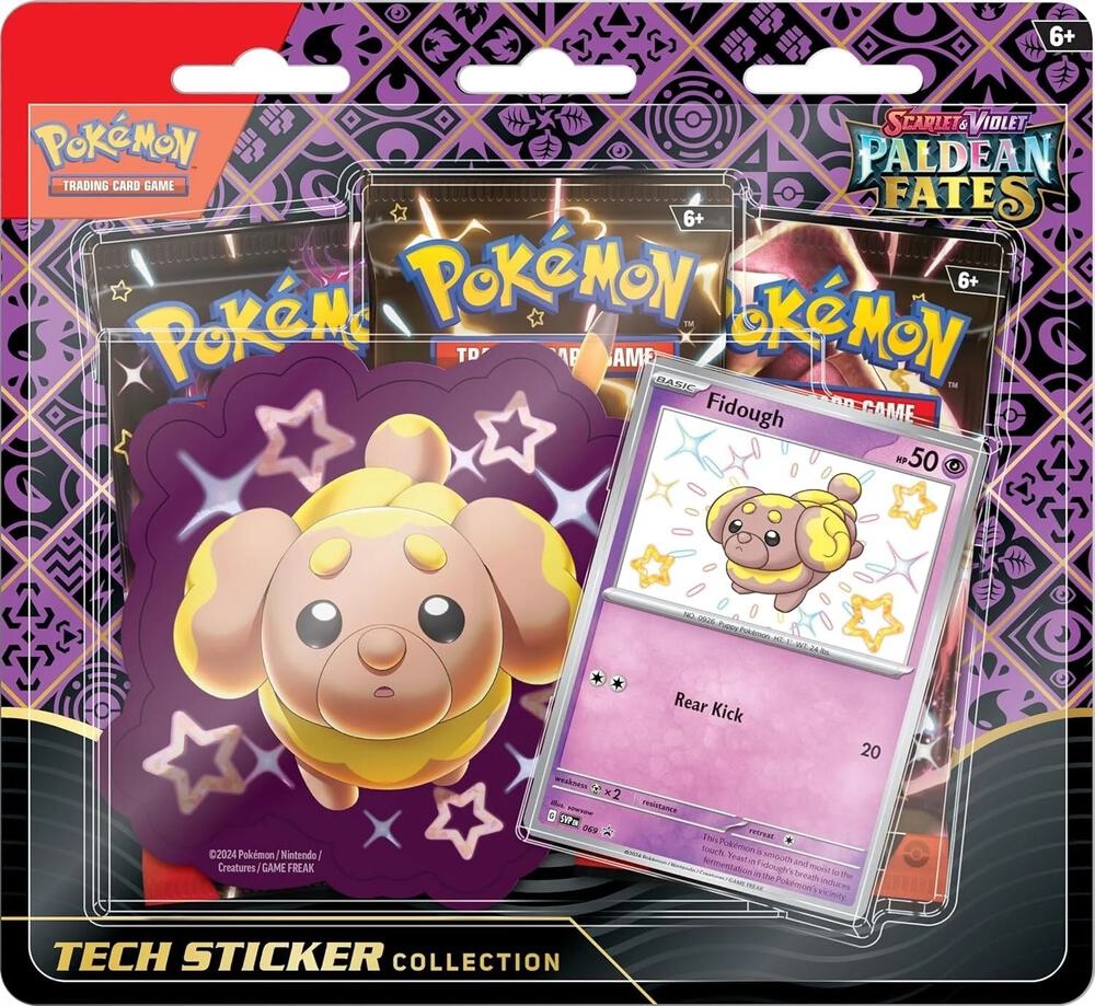 Pokemon TCG Paldean Fates Paldean Fates Tech Sticker Collection Fidough sealed box