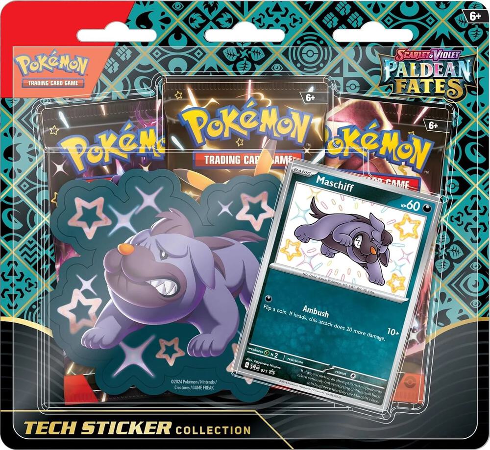 Pokemon TCG Paldean Fates Paldean Fates Tech Sticker Collection Maschiff sealed box