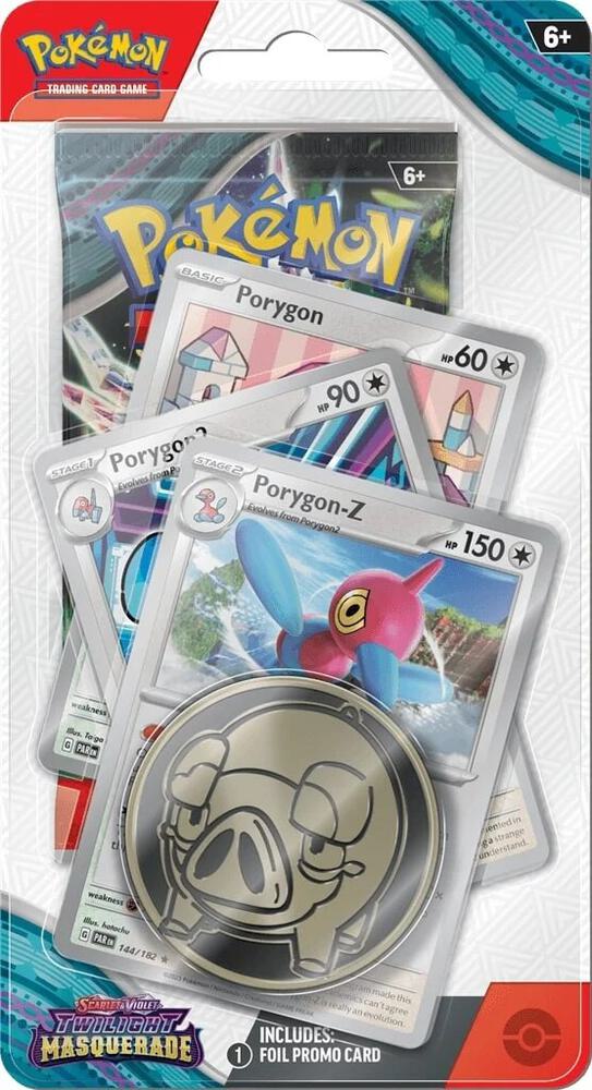 Pokemon TCG Twilight Masquerade Twilight Masquerade Premium Checklane Blister Porygon booster pack