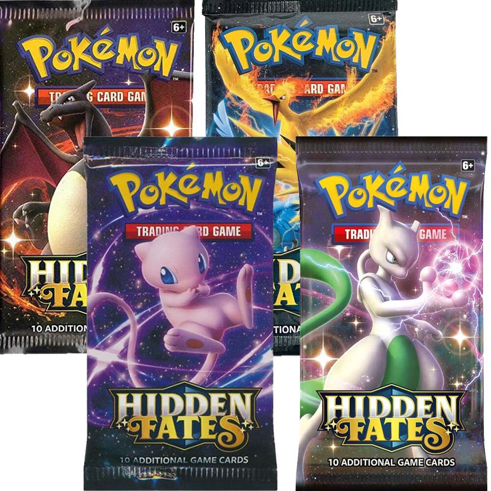 Pokemon TCG Hidden Fates Hidden Fates Booster Pack Art Bundle Set of 4 sealed box