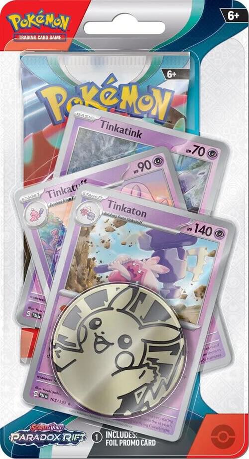 Pokemon TCG Paradox Rift Paradox Rift Premium Checklane Blister Tinkaton booster pack