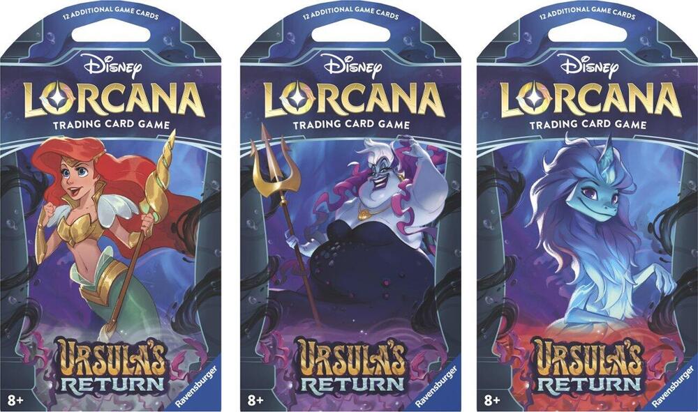 Disney Lorcana Ursulas Return Ursulas Return Sleeved Booster Pack Art Bundle Set of 3 sealed box