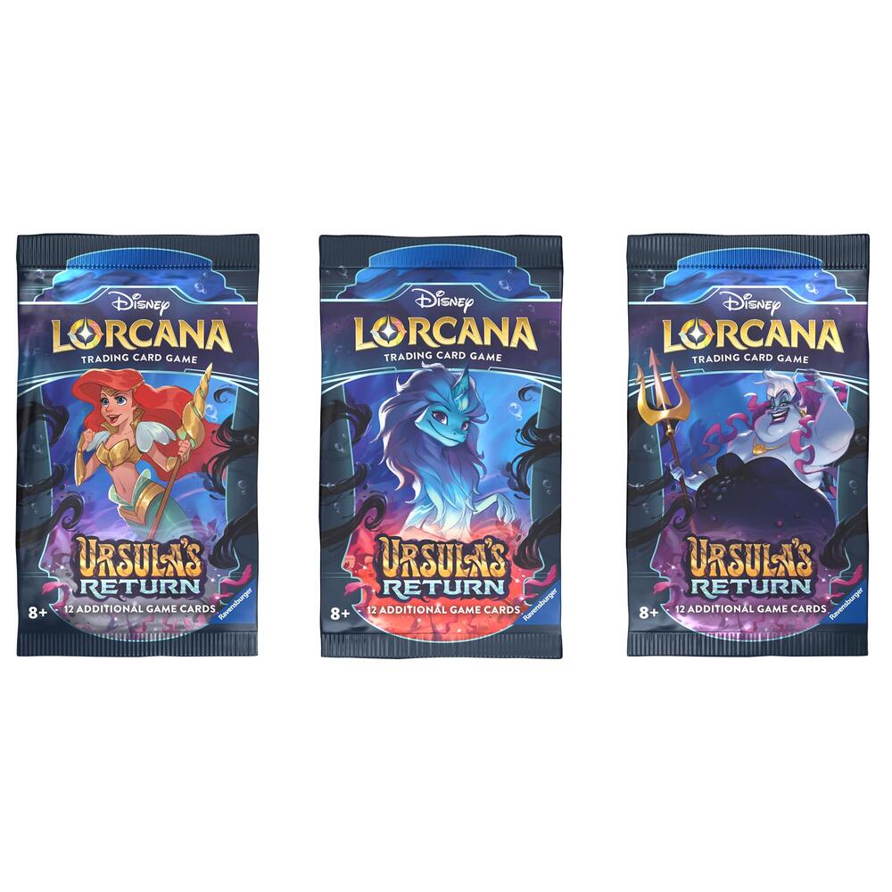 Disney Lorcana Ursulas Return Ursulas Return Booster Pack Art Bundle Set of 3 sealed box