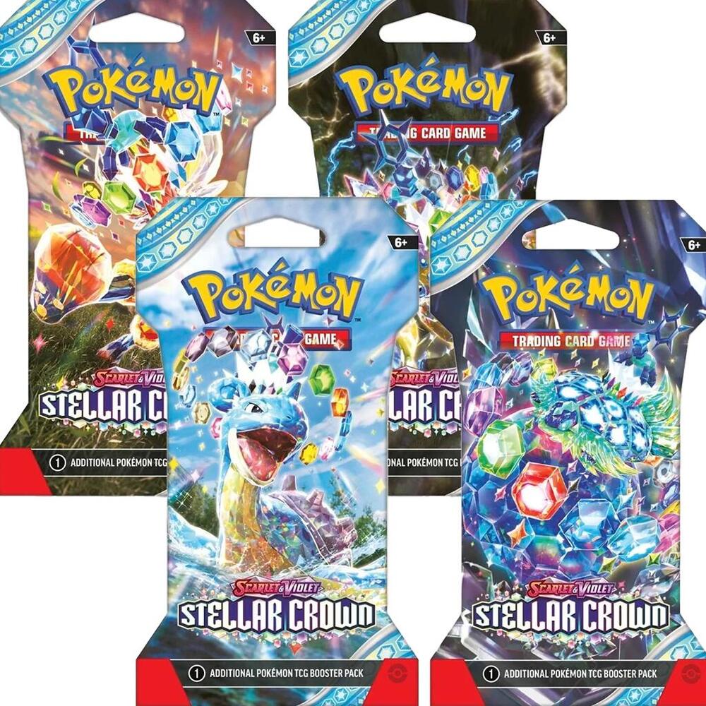Pokemon TCG Stellar Crown Stellar Crown Sleeved Booster Pack Art Bundle Set of 4 sealed box