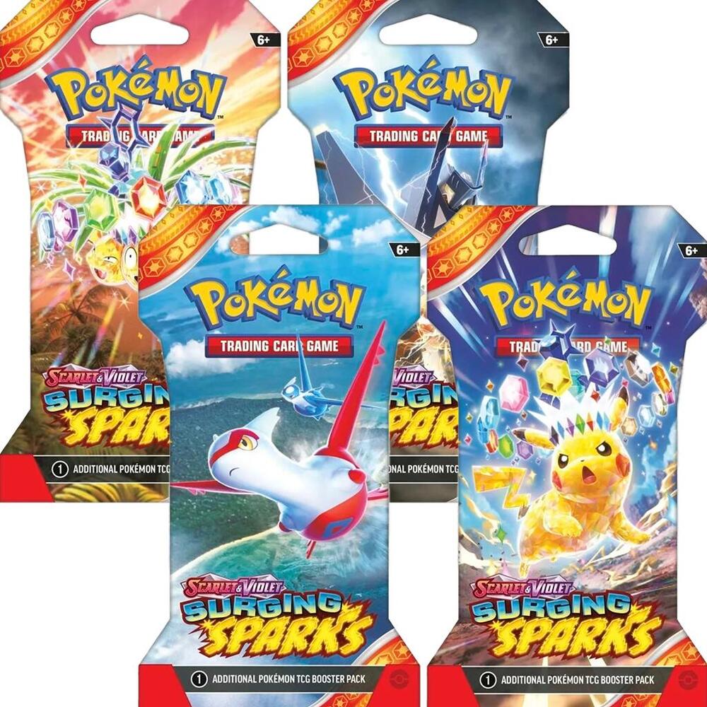 Pokemon TCG Surging Sparks Surging Sparks Sleeved Booster Pack Bundle Set of 4 sealed box
