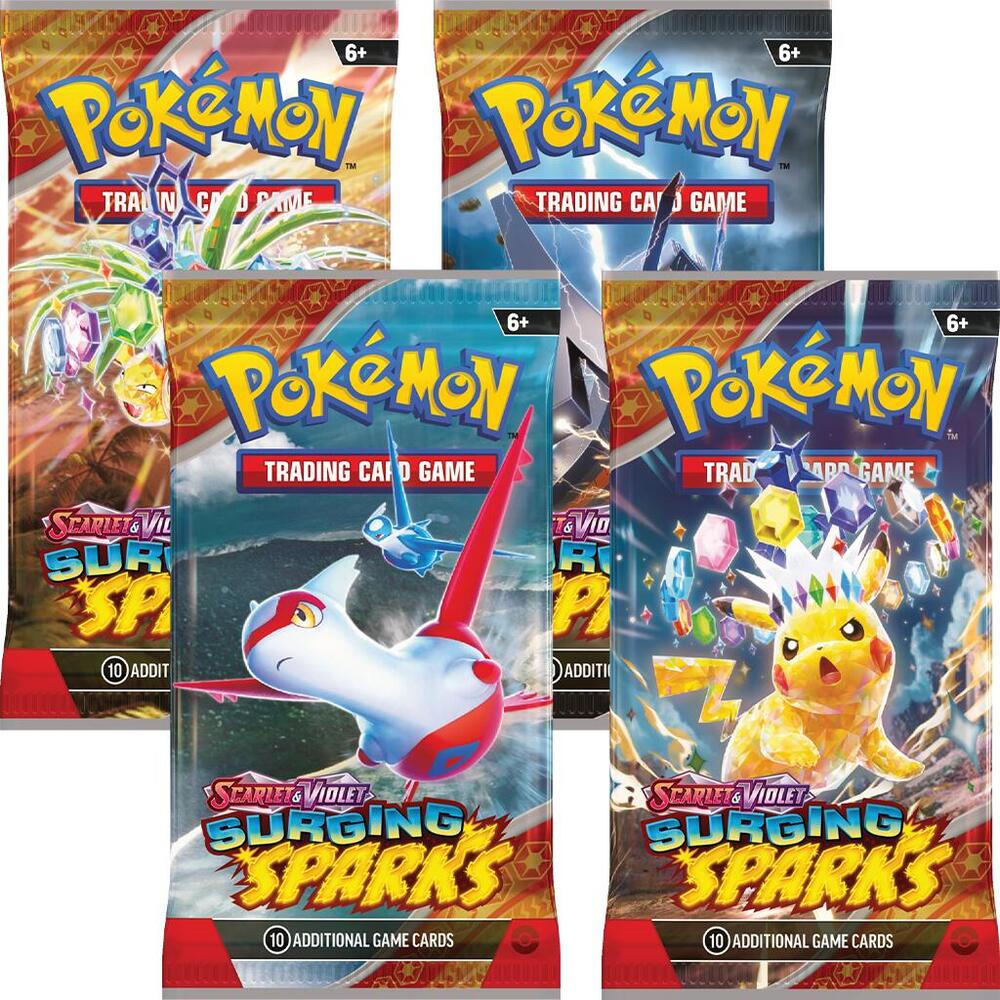 Pokemon TCG Surging Sparks Surging Sparks Booster Pack Art Bundle Set of 4 sealed box
