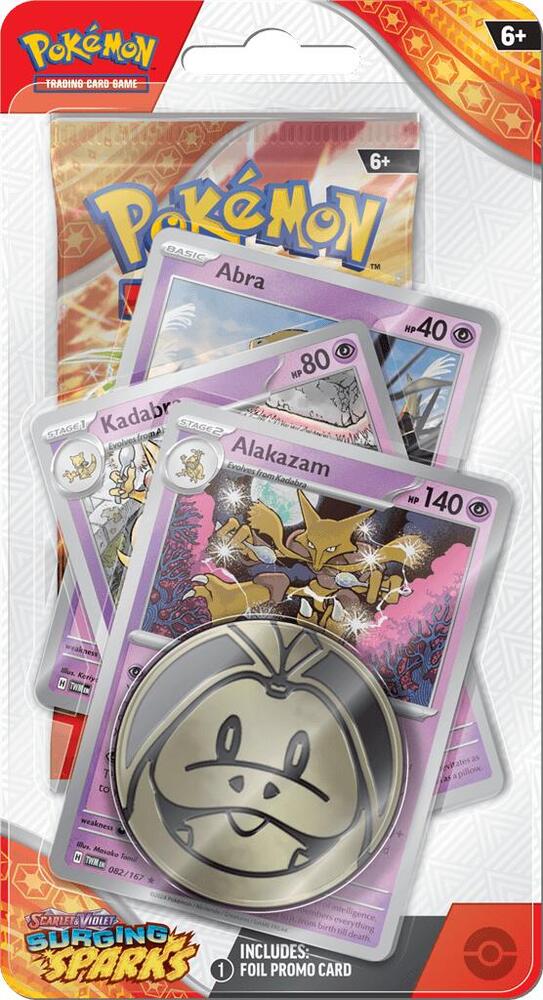 Pokemon TCG Surging Sparks Surging Sparks Premium Checklane Blister Alakazam booster pack